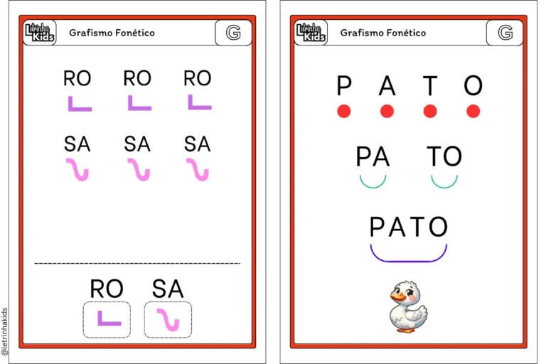 Atividades de grafismo fonético para imprimir: Sons e traçados
