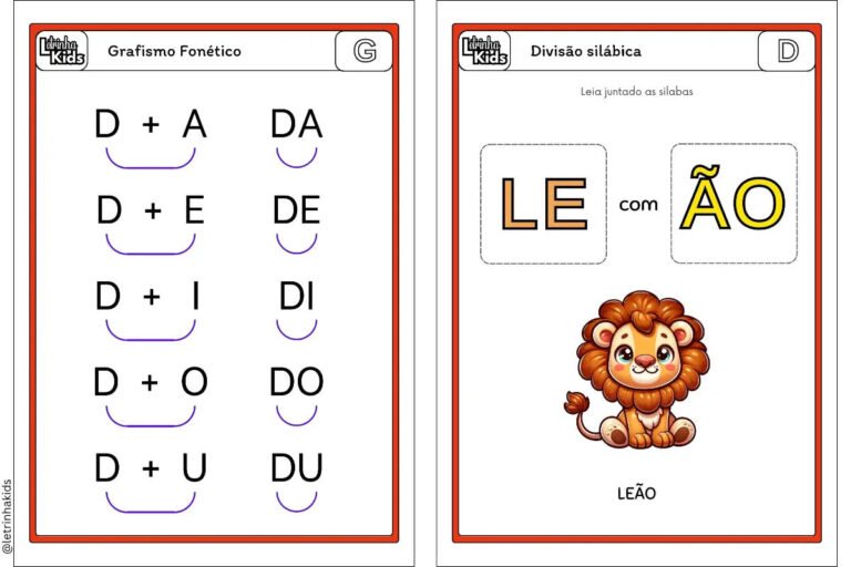 Grafismo fonético português para imprimir: Sons e letras