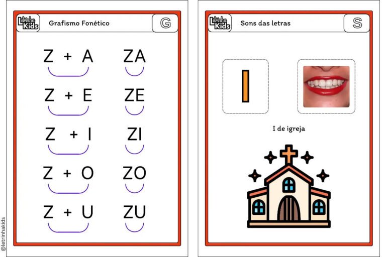 Kit de grafismo fonetico para imprimir: Apoio à consciência fonética