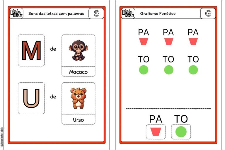 Material de grafismo fonetico para imprimir: Grafismo fonético para alfabetização